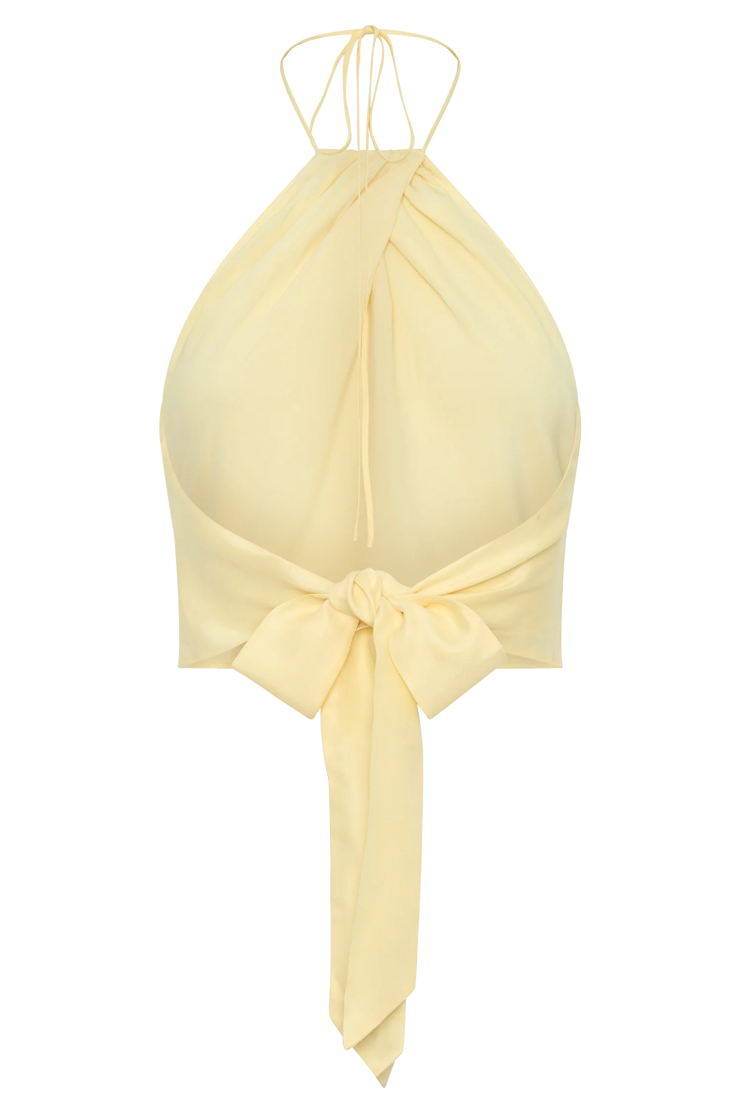 Juliana Cupro Halter Sleeveless Top Butter Warm Neutral