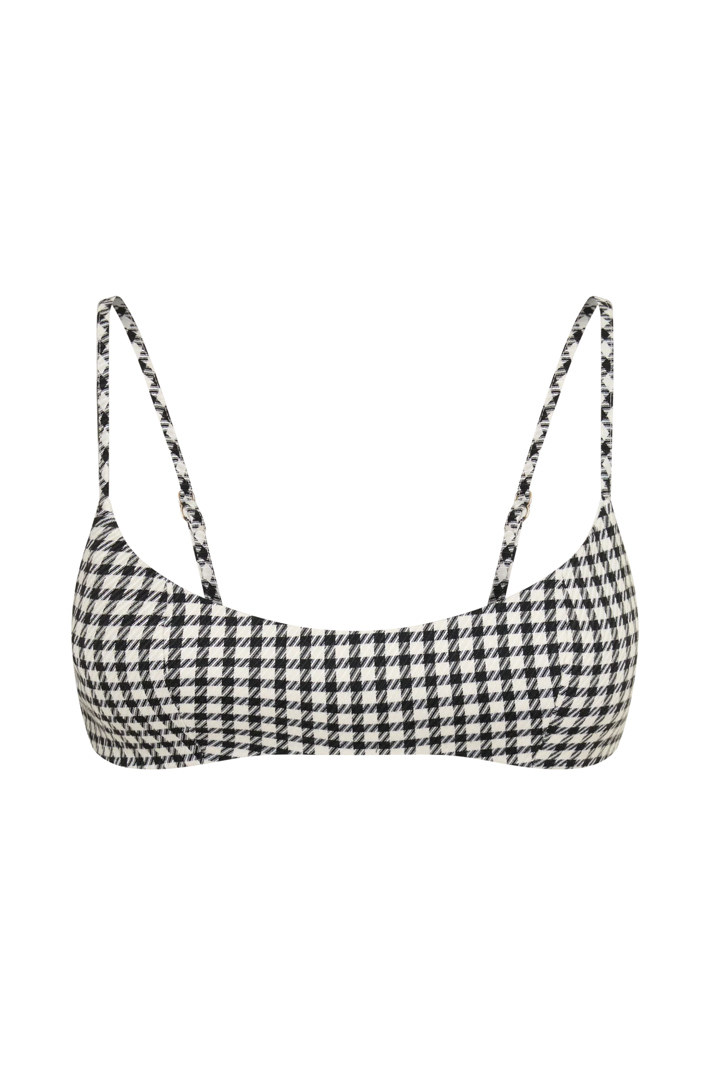 Amelie Tweed Bralette Houndstooth Cropped Structured