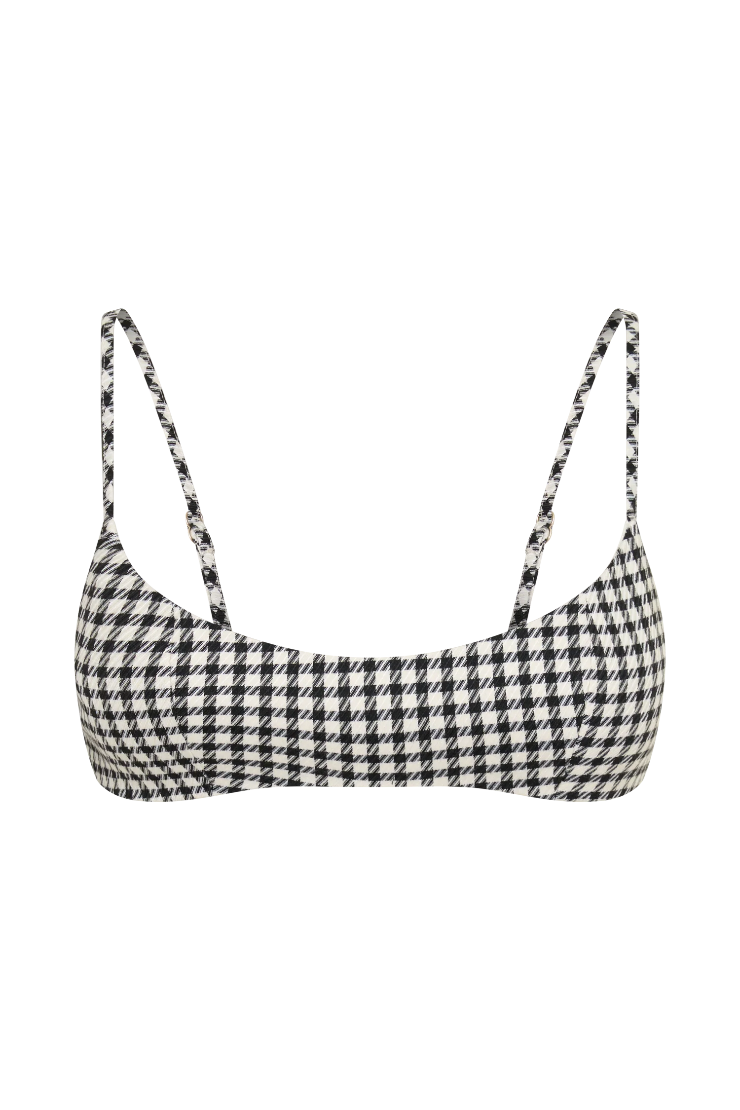 Amelie Tweed Bralette Houndstooth Cropped Structured
