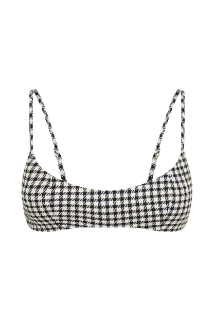 Amelie Tweed Bralette Houndstooth Cropped Structured