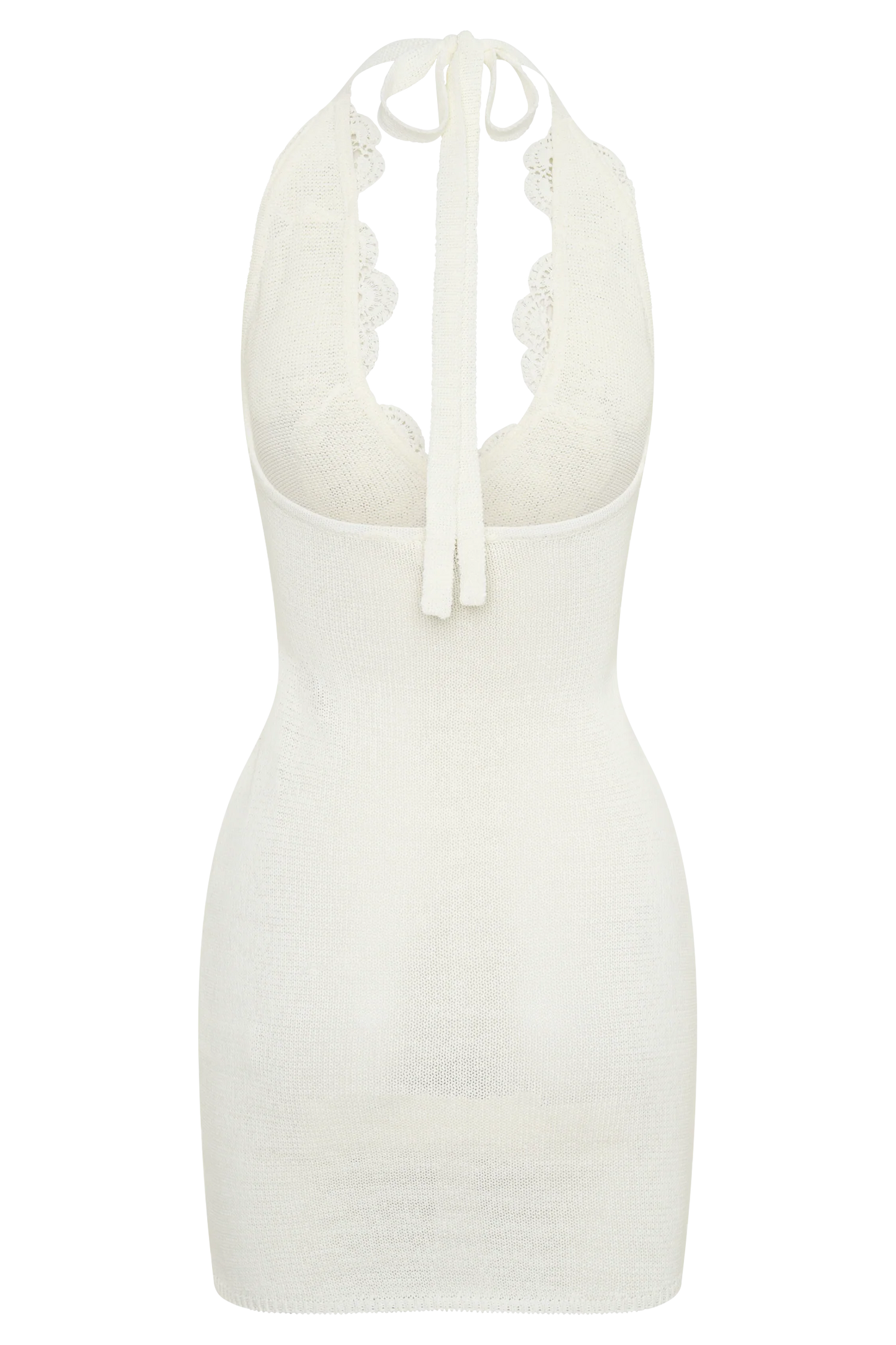 Bohdie Crochet Halter Mini Dress Ivory Handcrafted Bohemian