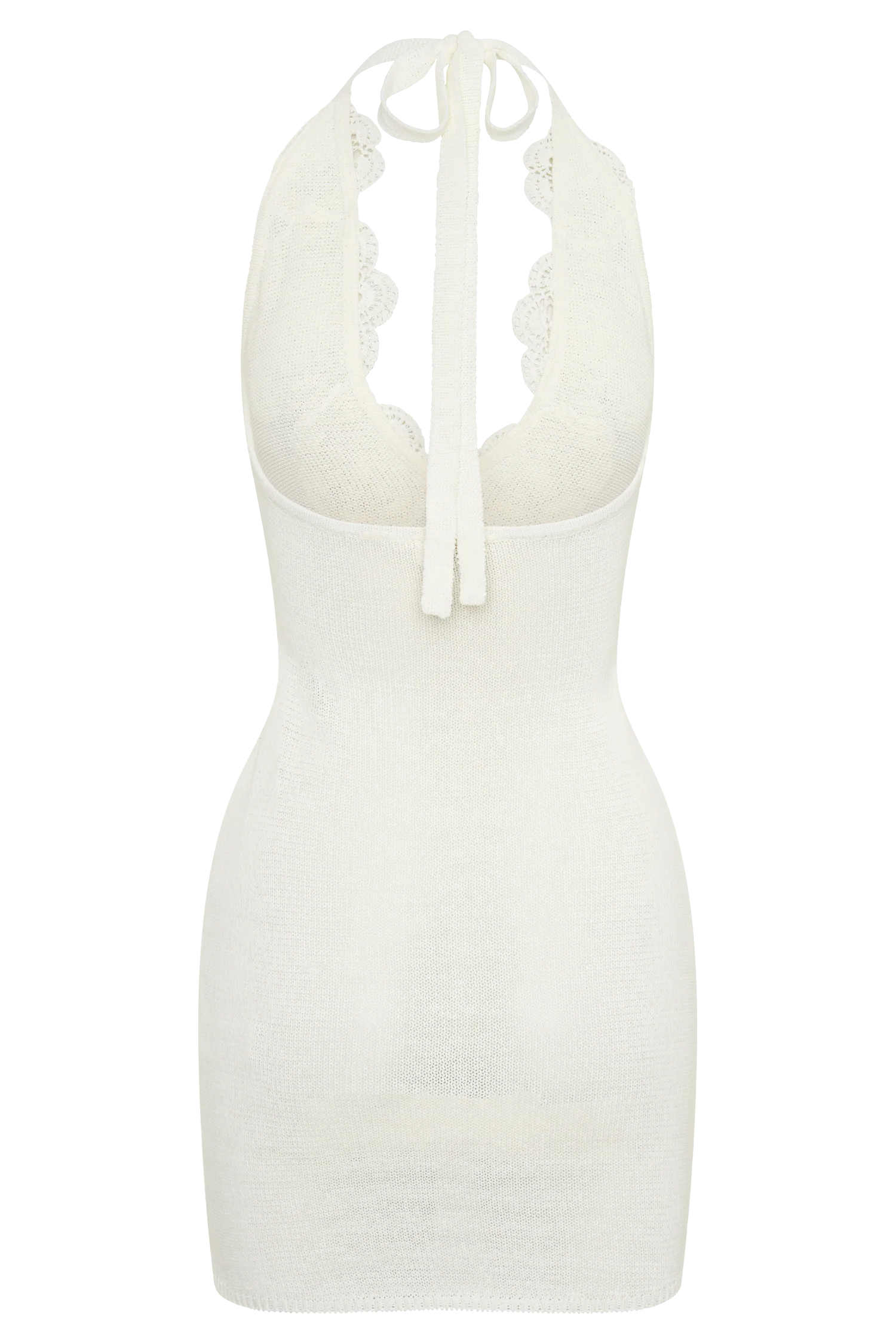 Bohdie Crochet Halter Mini Dress Ivory Handcrafted Bohemian