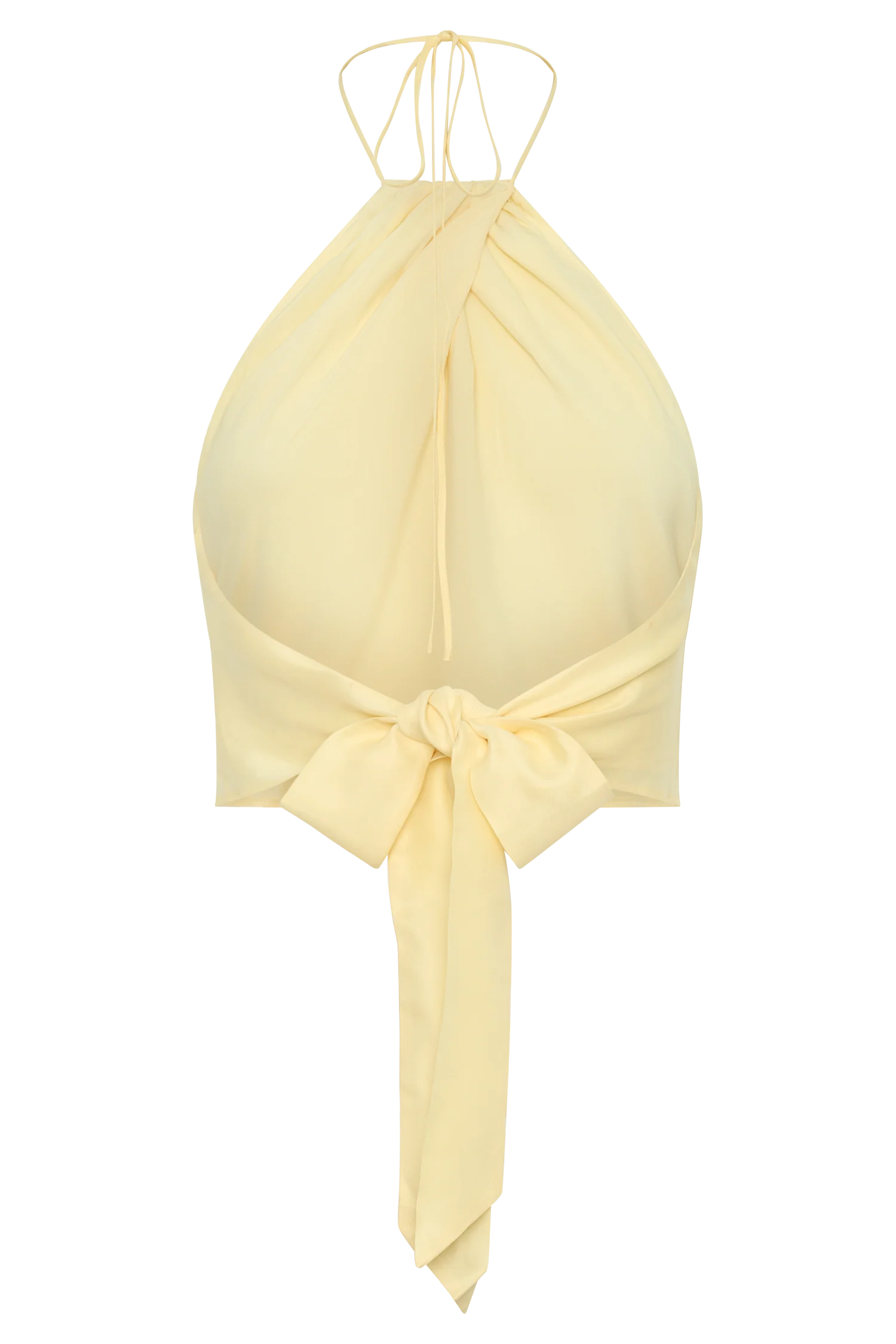 Juliana Cupro Halter Sleeveless Top Butter Warm Neutral