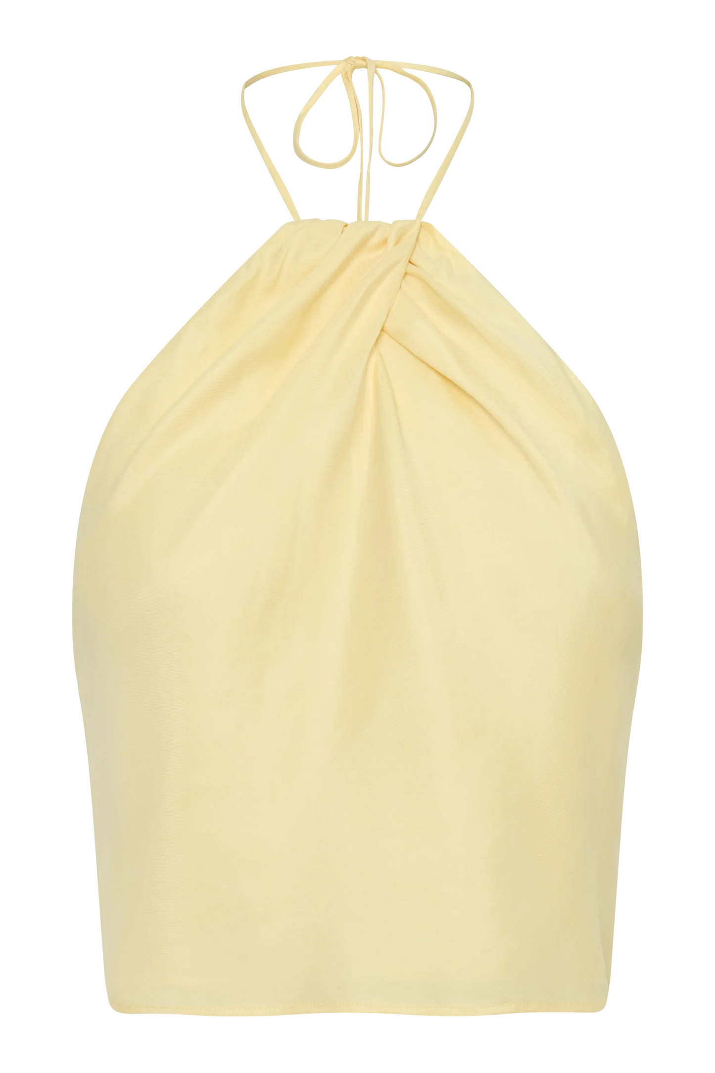 Juliana Cupro Halter Sleeveless Top Butter Warm Neutral