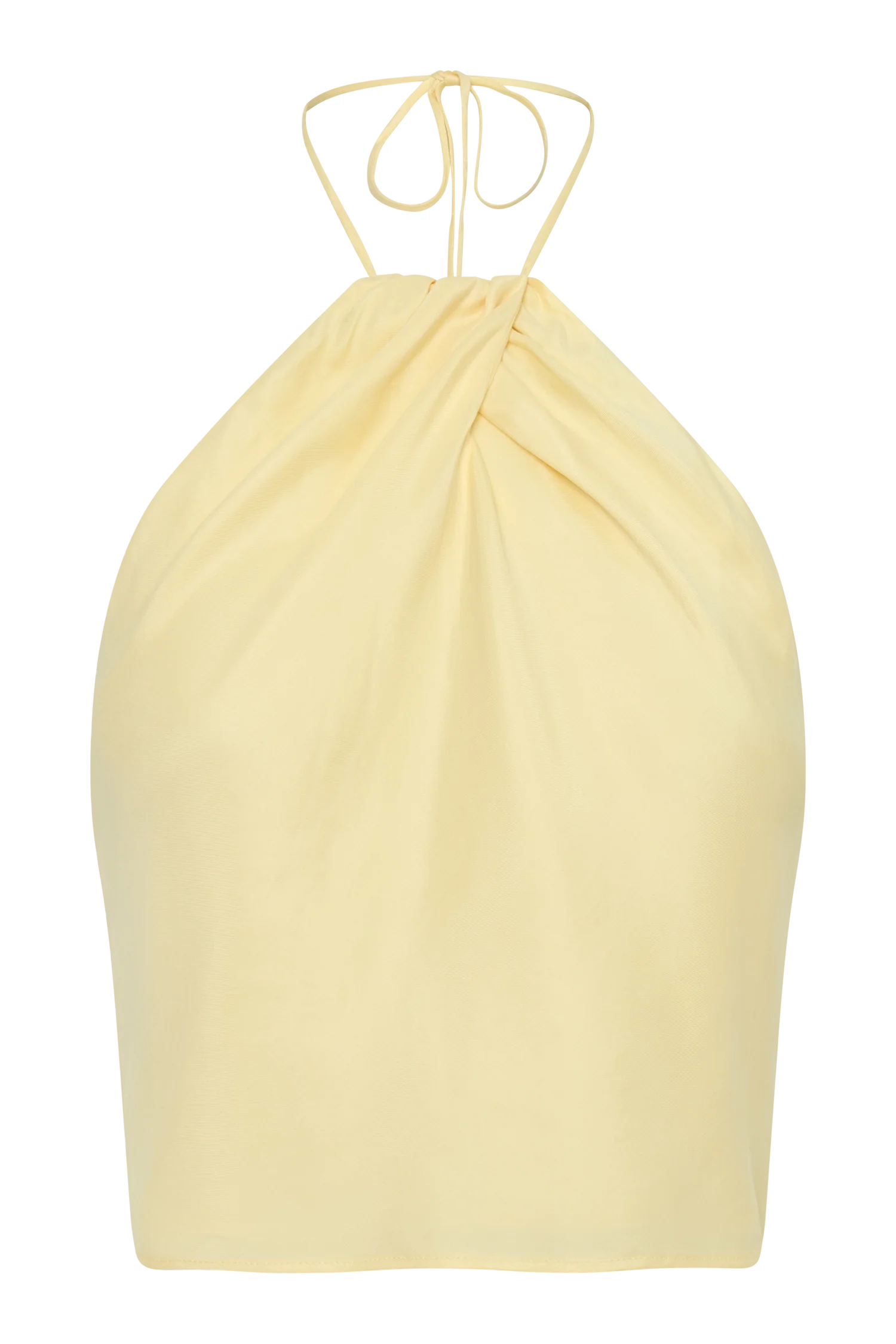 Juliana Cupro Halter Sleeveless Top Butter Warm Neutral