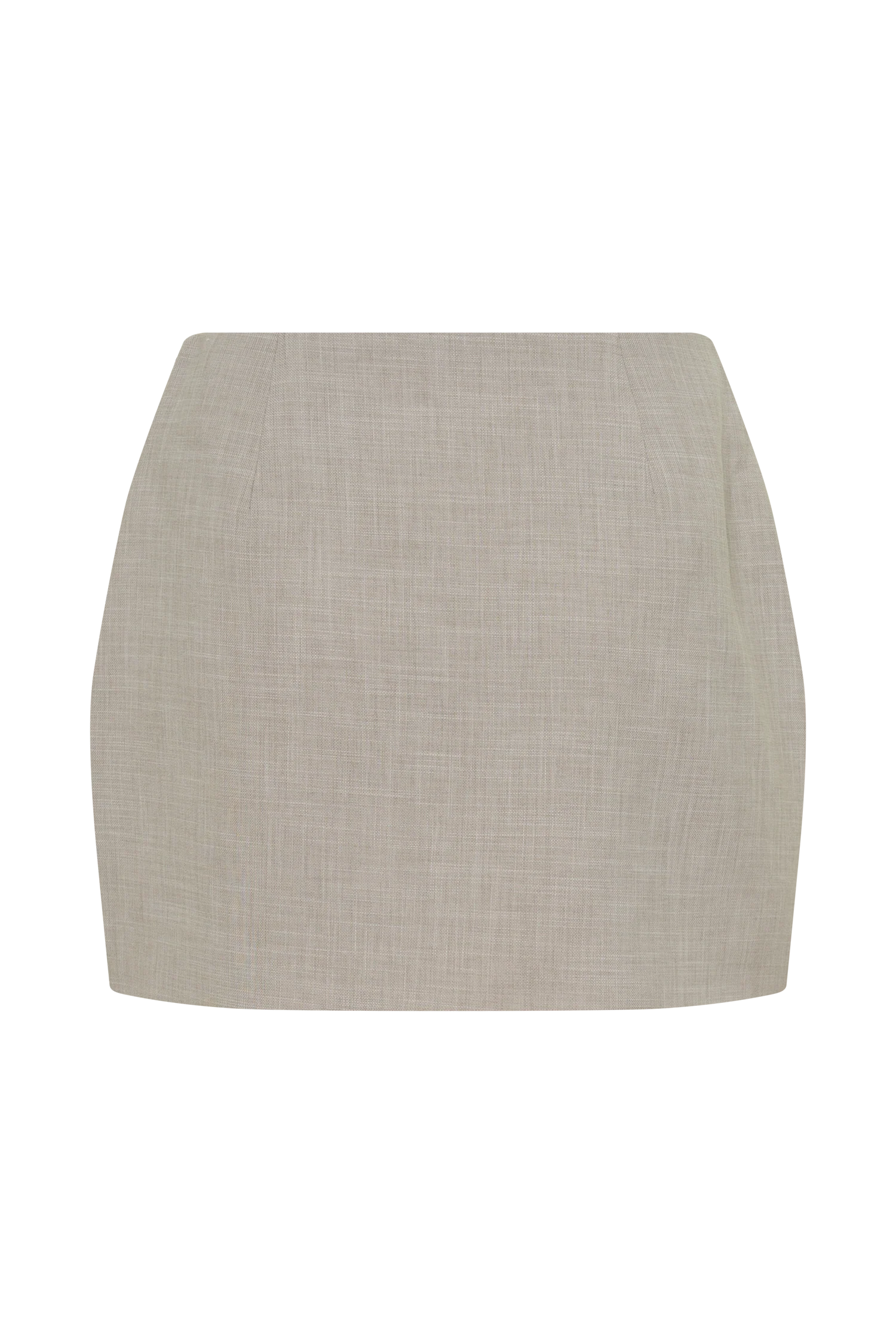 Laila Suiting Mini Skirt Grey Tailored High Waist Office