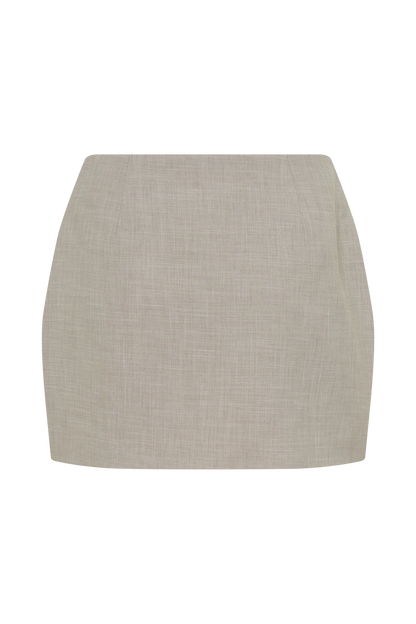 Laila Suiting Mini Skirt Grey Tailored High Waist Office