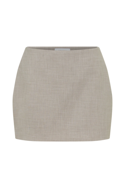 Laila Suiting Mini Skirt Grey Tailored High Waist Office