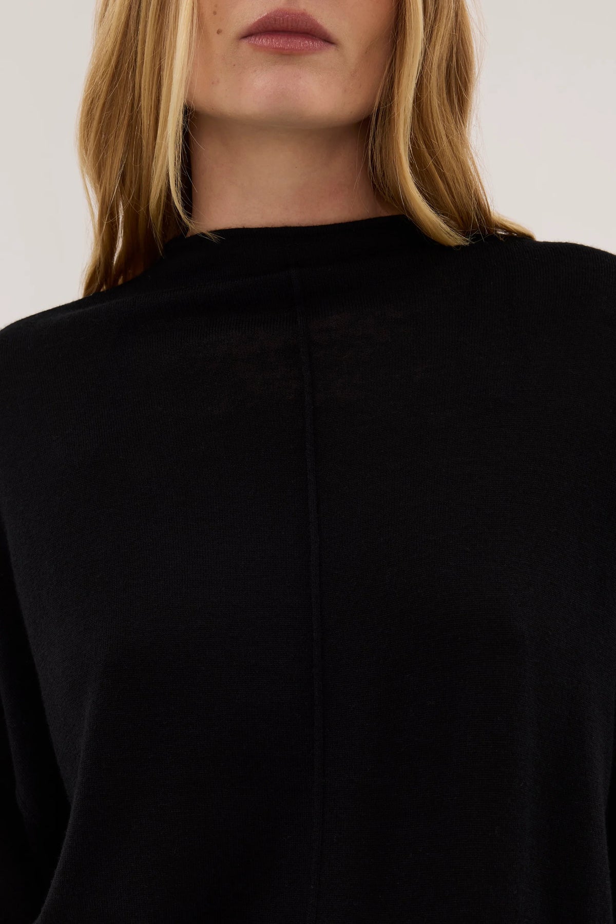 Moda Fashion Virelle Black Sheer Merino Knit Top for Women