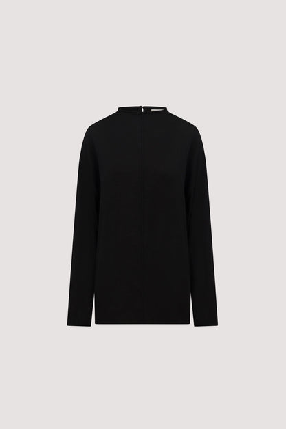 Moda Fashion Virelle Black Sheer Merino Knit Top for Women