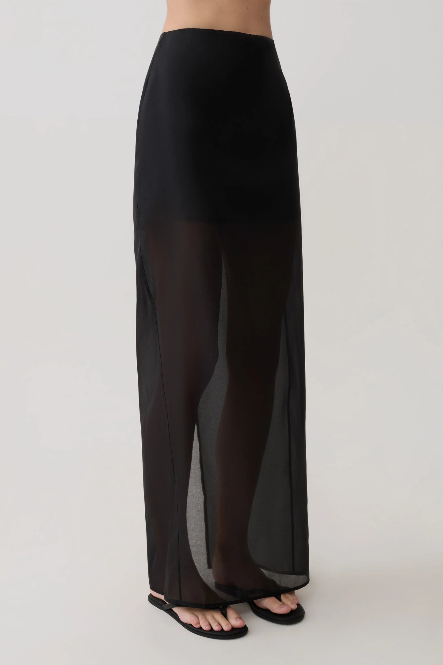 Ximena Organza Maxi Skirt Black Ethereal Formal Evening