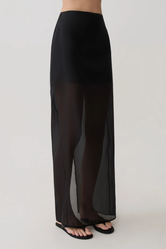 Ximena Organza Maxi Skirt Black Ethereal Formal Evening