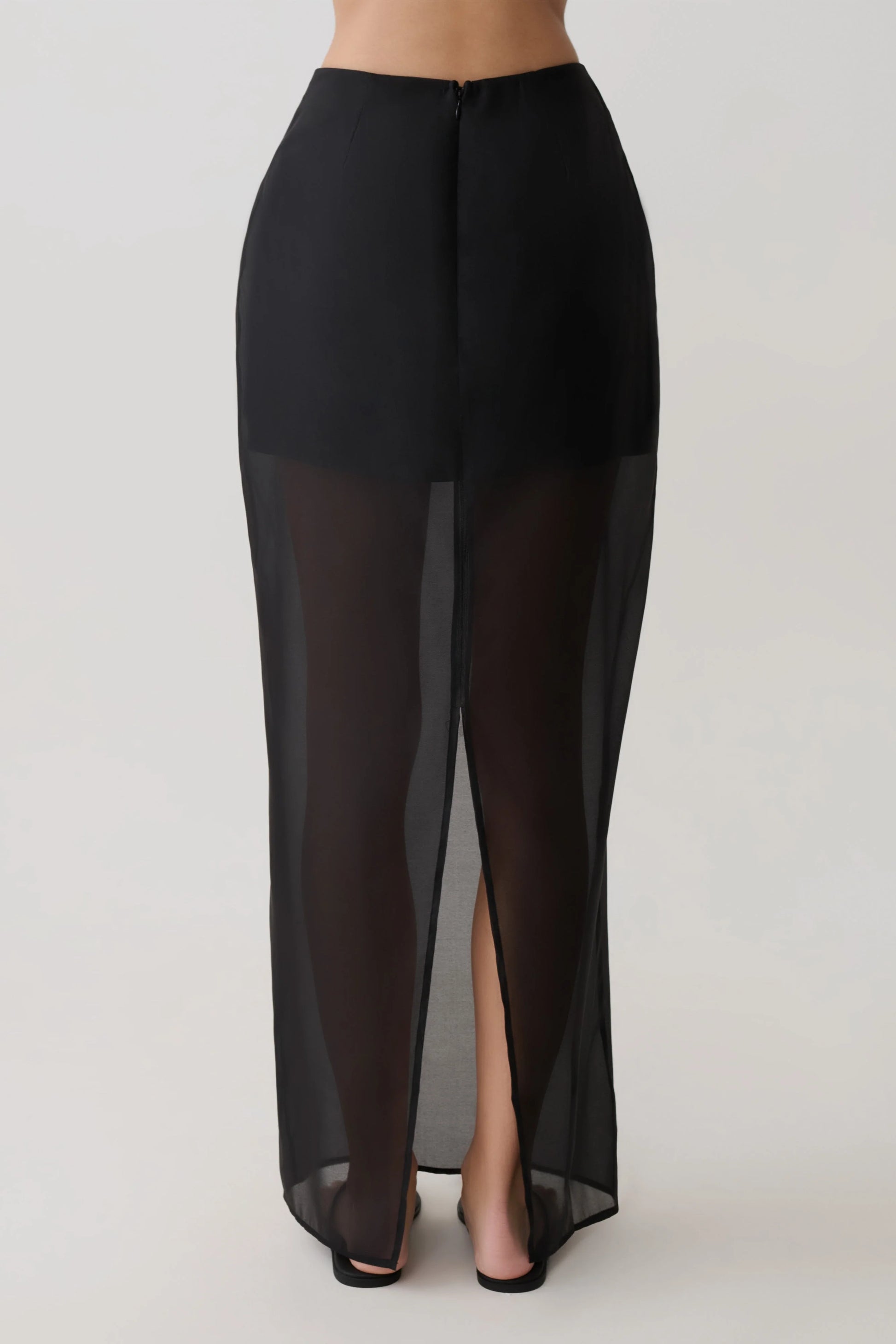 Ximena Organza Maxi Skirt Black Ethereal Formal Evening